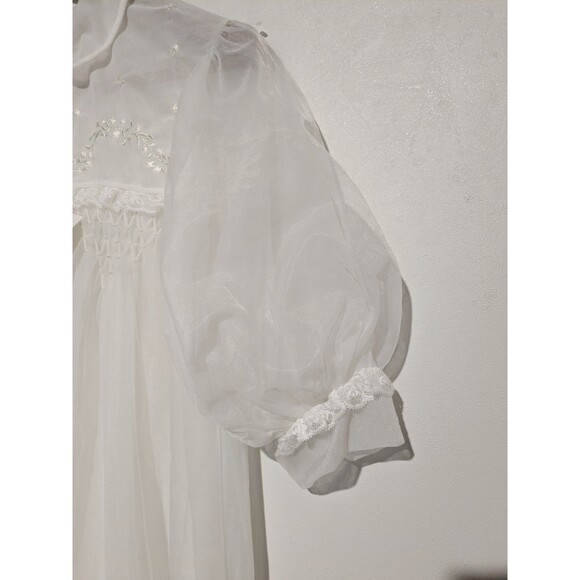 NOS 1960’s Double Chiffon Peignoir Robe Bridal Lounge MISS SIREN Sheer S White - Picture 4 of 4